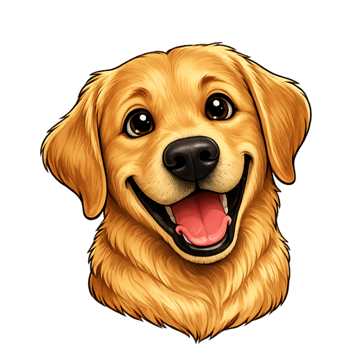 A smiling golden dog